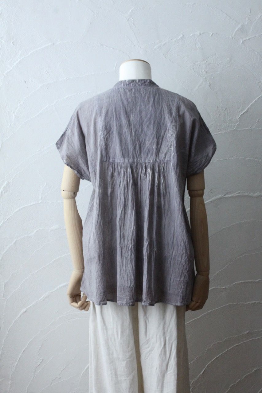 コットンローン パネル切り替えブラウス/ Cotton lawn blouse 「ボタニカルプリント⑫/Botanical print no.12」