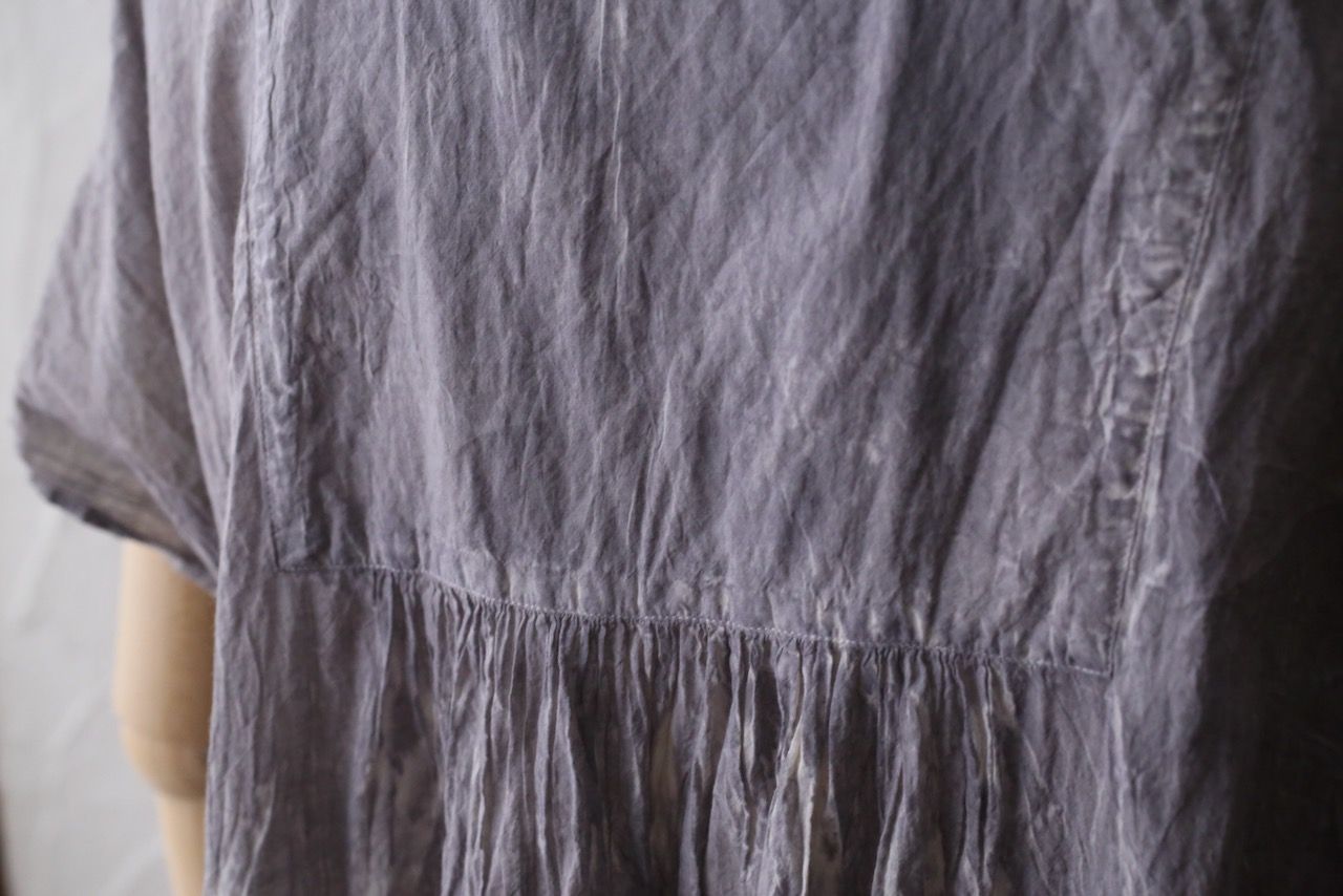 コットンローン パネル切り替えブラウス/ Cotton lawn blouse 「ボタニカルプリント⑫/Botanical print no.12」