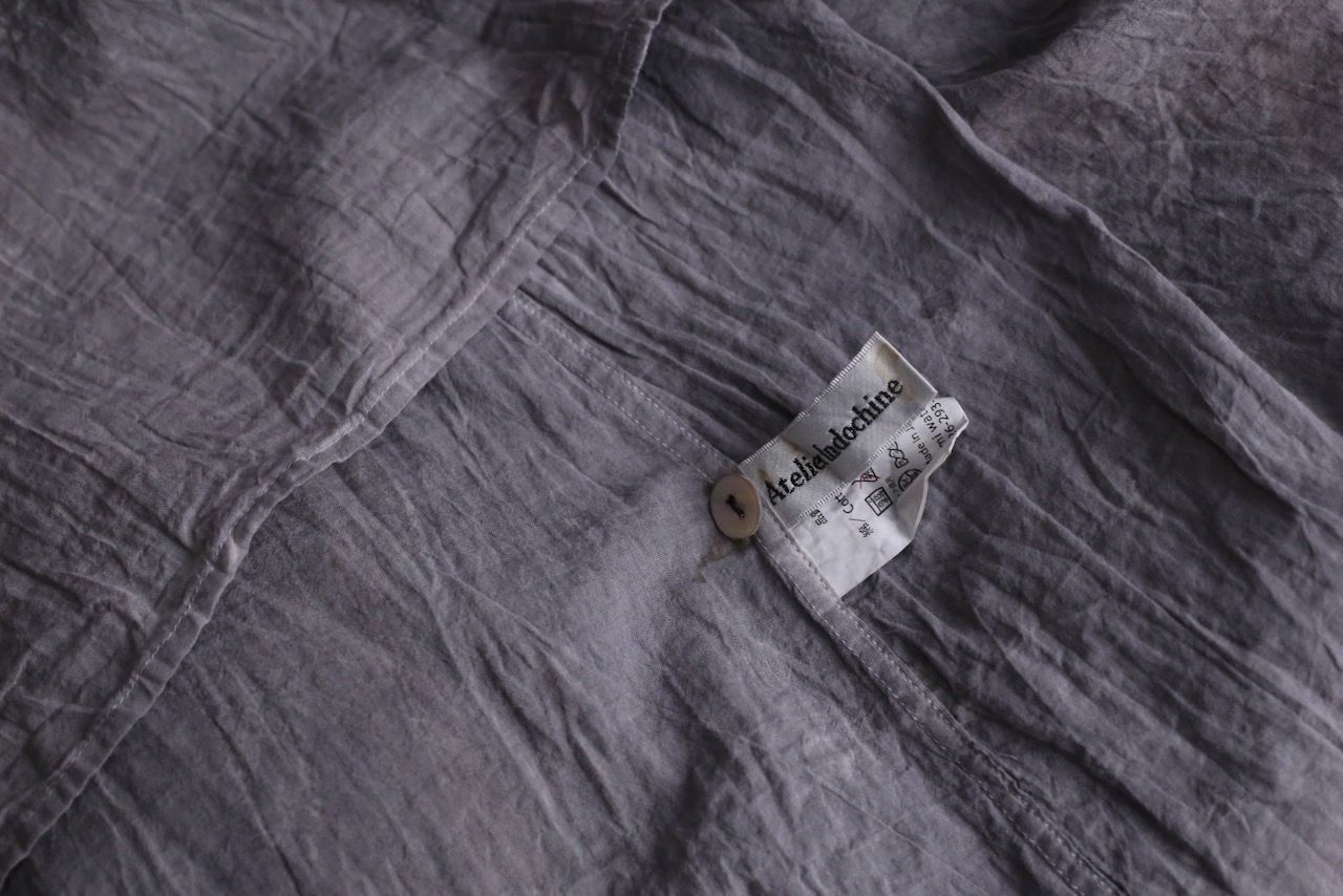 コットンローン パネル切り替えブラウス/ Cotton lawn blouse 「ボタニカルプリント⑫/Botanical print no.12」