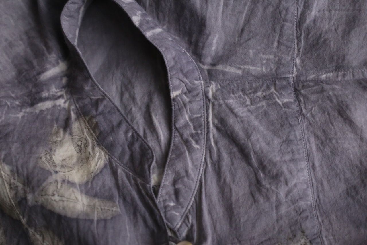 コットンローン パネル切り替えブラウス/ Cotton lawn blouse 「ボタニカルプリント⑫/Botanical print no.12」