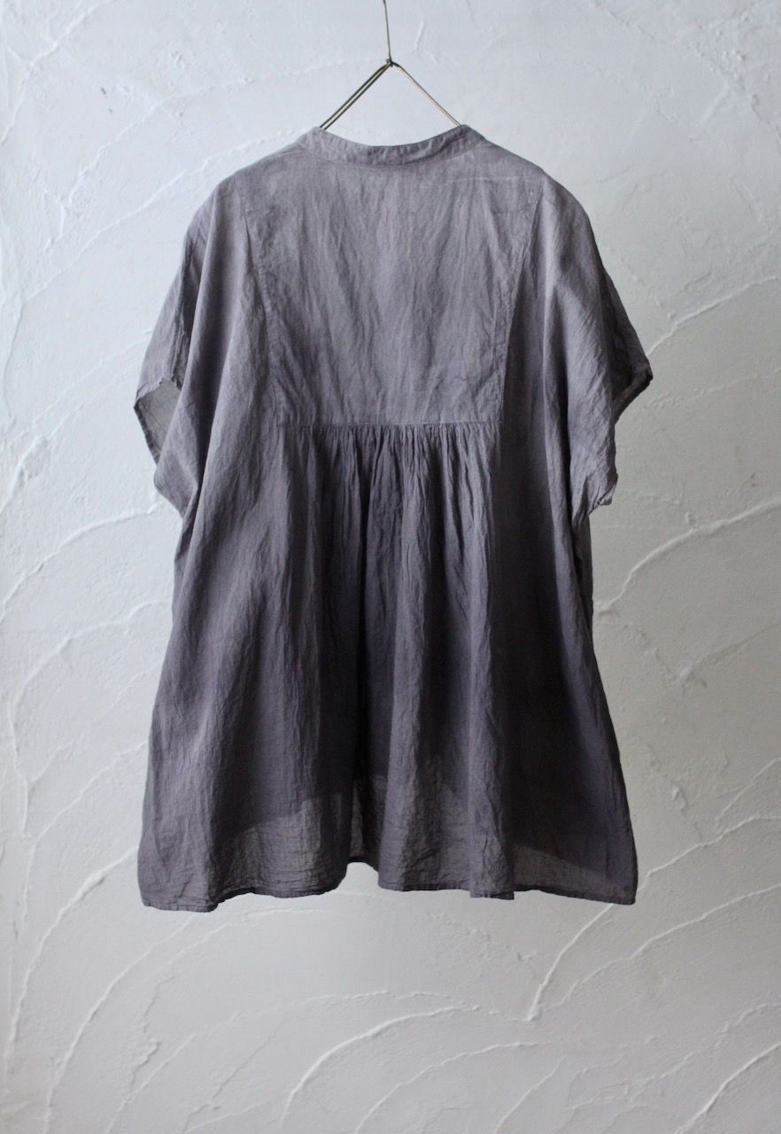 コットンローン パネル切り替えブラウス/ Cotton lawn blouse 「ボタニカルプリント⑬/Botanical print no.13」