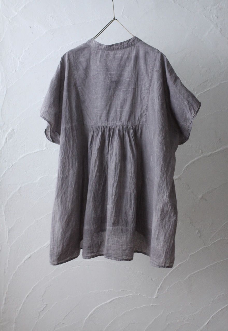 コットンローン パネル切り替えブラウス/ Cotton lawn blouse 「ボタニカルプリント⑭/Botanical print no.14」