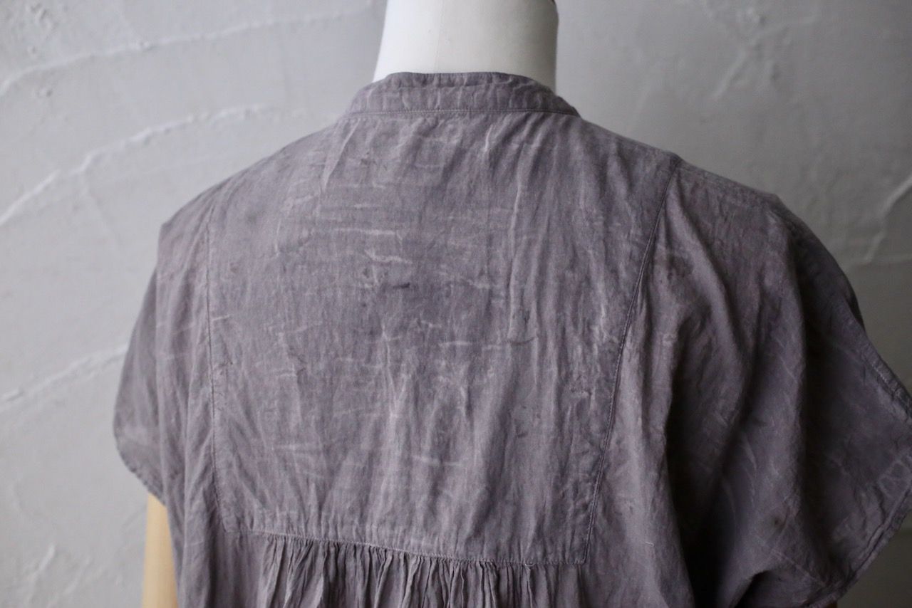 コットンローン パネル切り替えブラウス/ Cotton lawn blouse 「ボタニカルプリント⑭/Botanical print no.14」