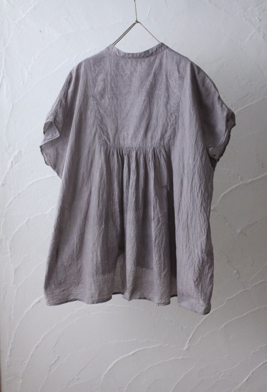 コットンローン パネル切り替えブラウス/ Cotton lawn blouse 「ボタニカルプリント⑮/Botanical print no.15」