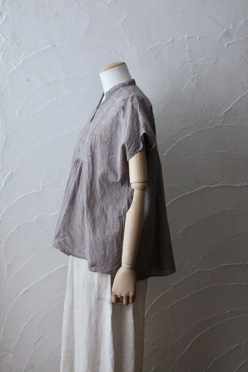 コットンローン パネル切り替えブラウス/ Cotton lawn blouse 「ボタニカルプリント⑮/Botanical print no.15」