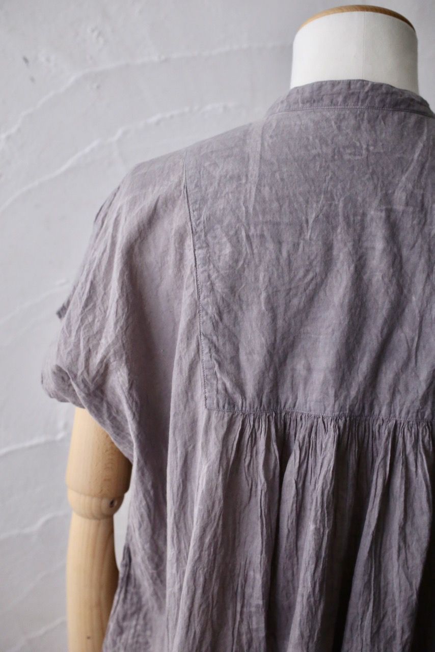 コットンローン パネル切り替えブラウス/ Cotton lawn blouse 「ボタニカルプリント⑮/Botanical print no.15」