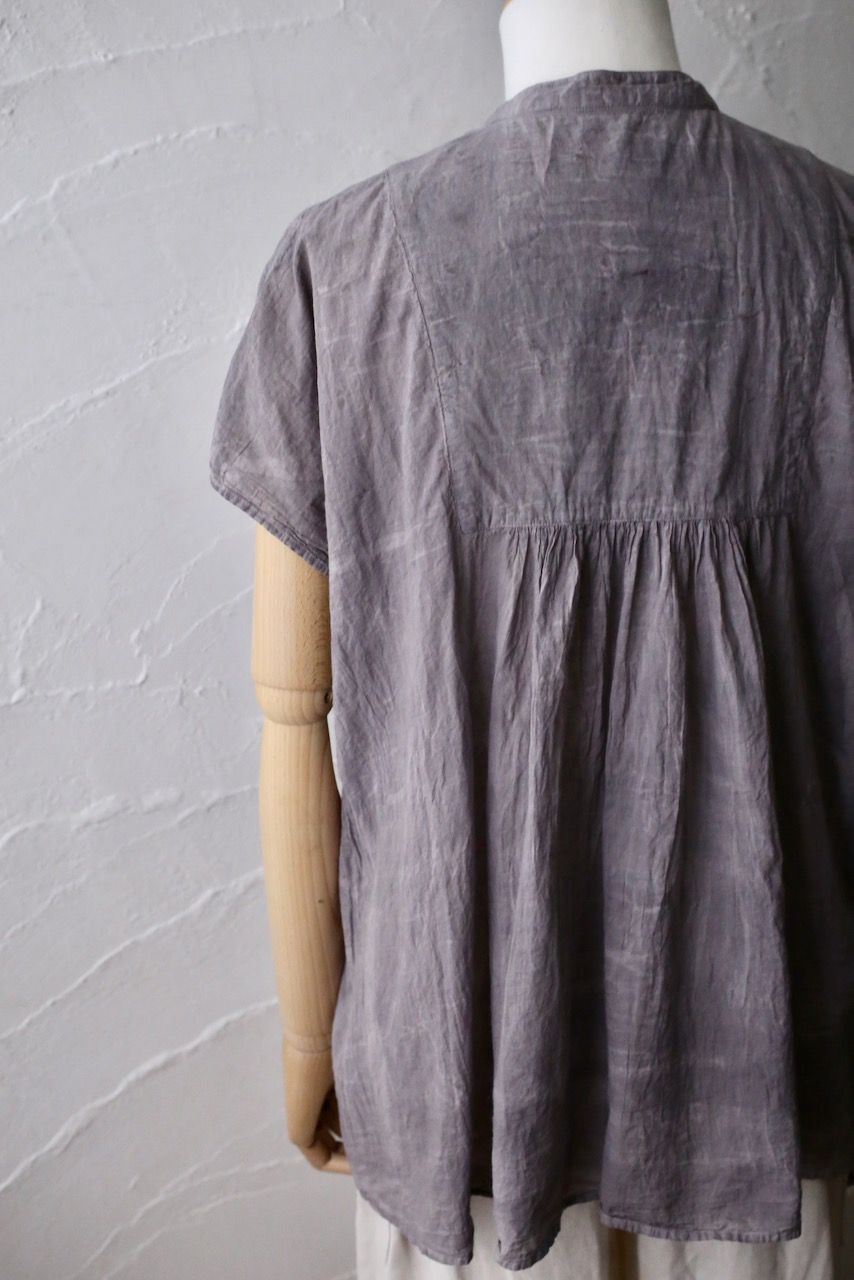 コットンローン パネル切り替えブラウス/ Cotton lawn blouse 「ボタニカルプリント⑭/Botanical print no.14」
