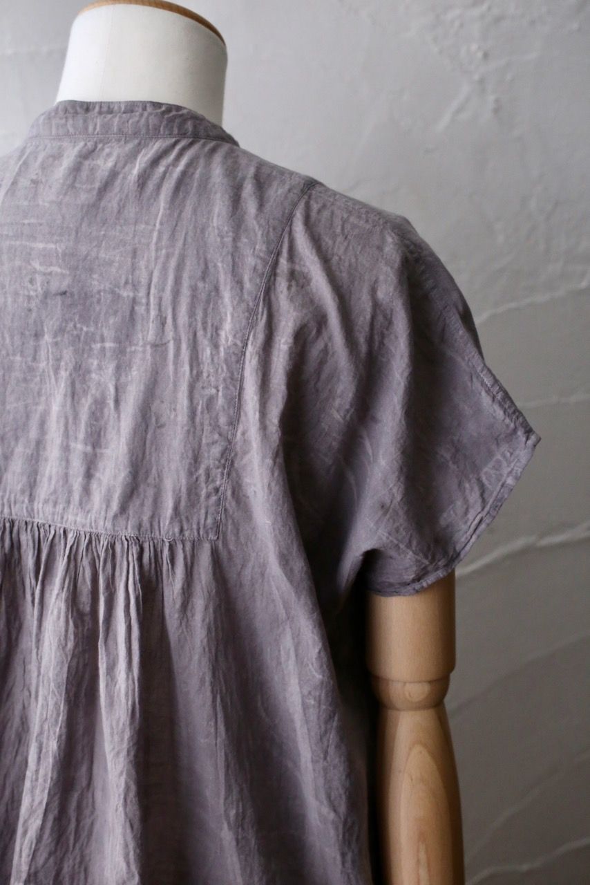 コットンローン パネル切り替えブラウス/ Cotton lawn blouse 「ボタニカルプリント⑭/Botanical print no.14」
