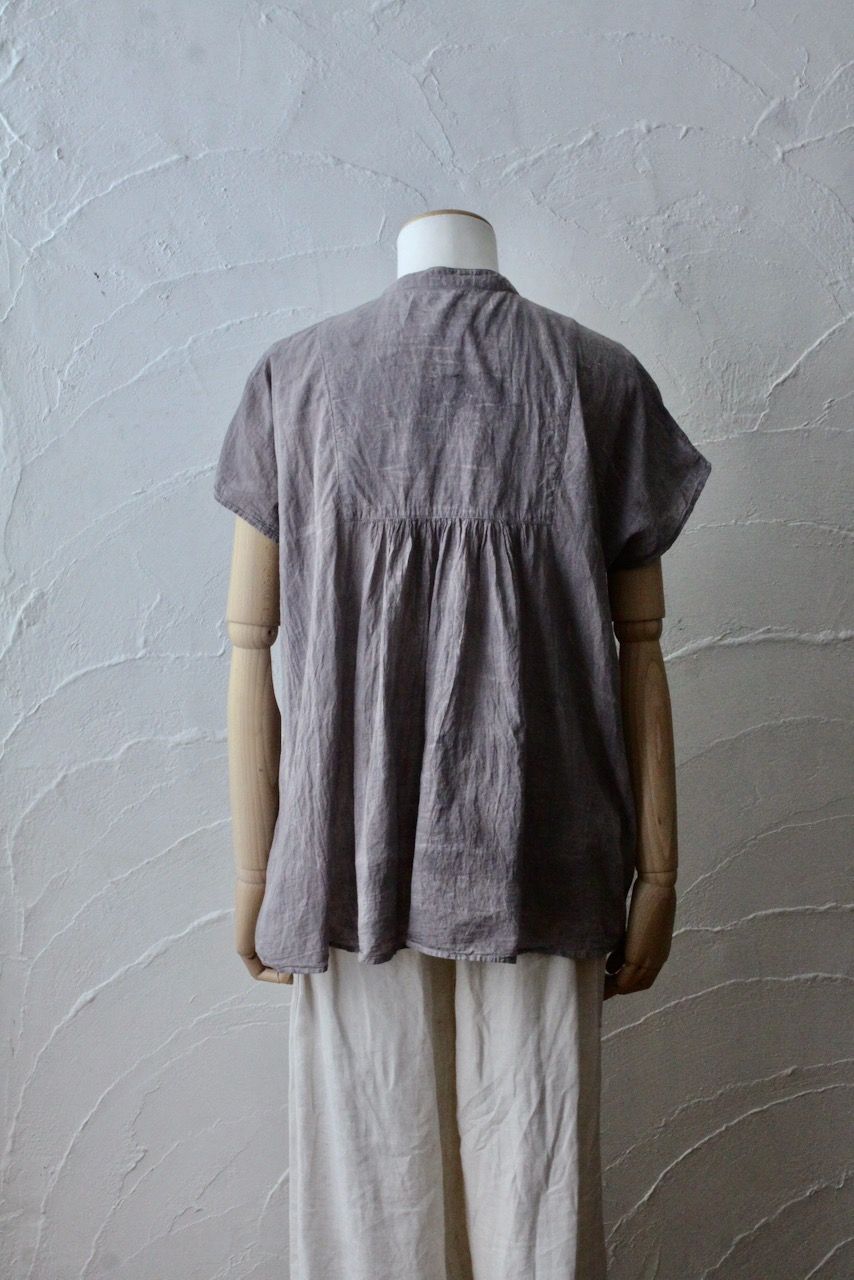 コットンローン パネル切り替えブラウス/ Cotton lawn blouse 「ボタニカルプリント⑭/Botanical print no.14」