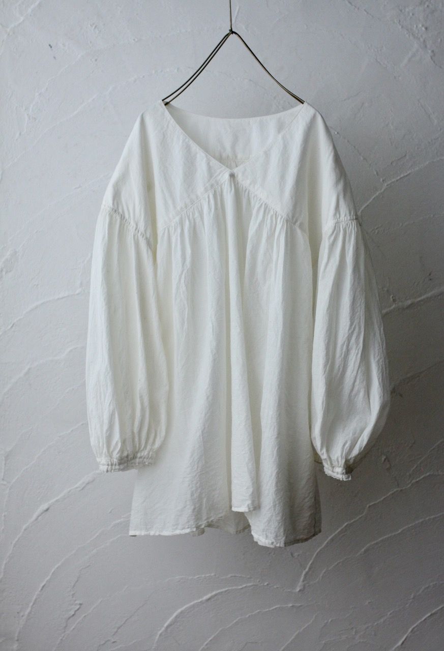 カディコットン カウント100 バルーン袖ブラウス khadi cotton pullover blouse 「オフ/Neutral」