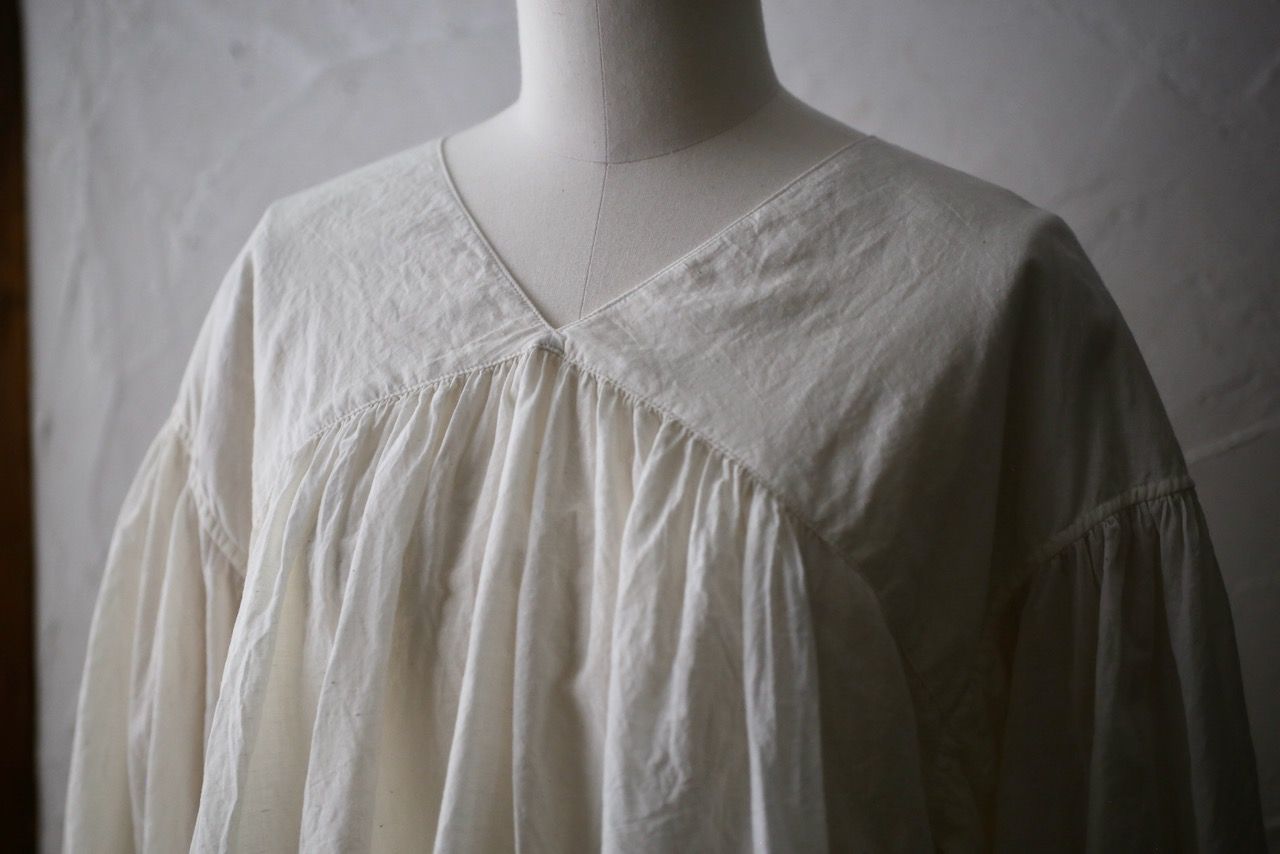 カディコットン カウント100 バルーン袖ブラウス khadi cotton pullover blouse 「オフ/Neutral」