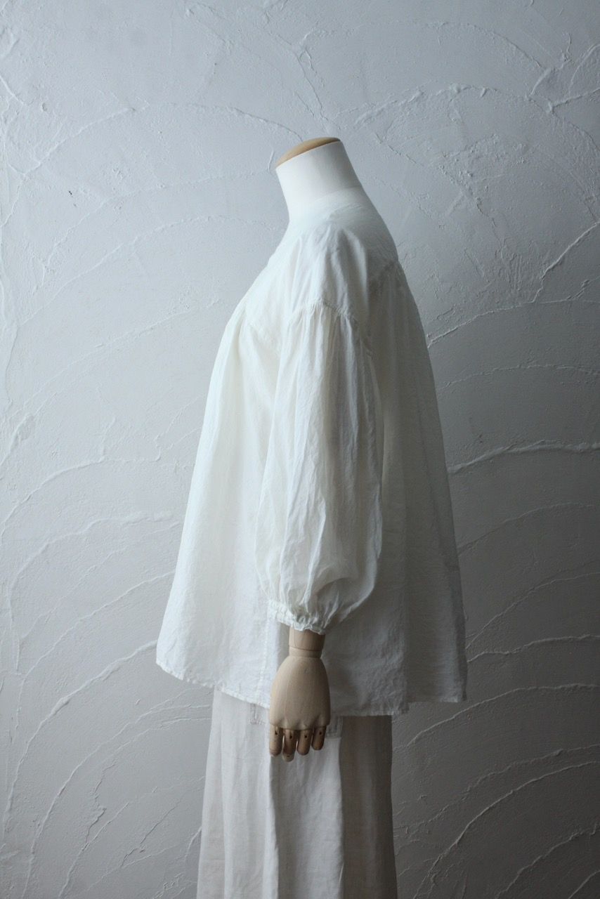 カディコットン カウント100 バルーン袖ブラウス khadi cotton pullover blouse 「オフ/Neutral」