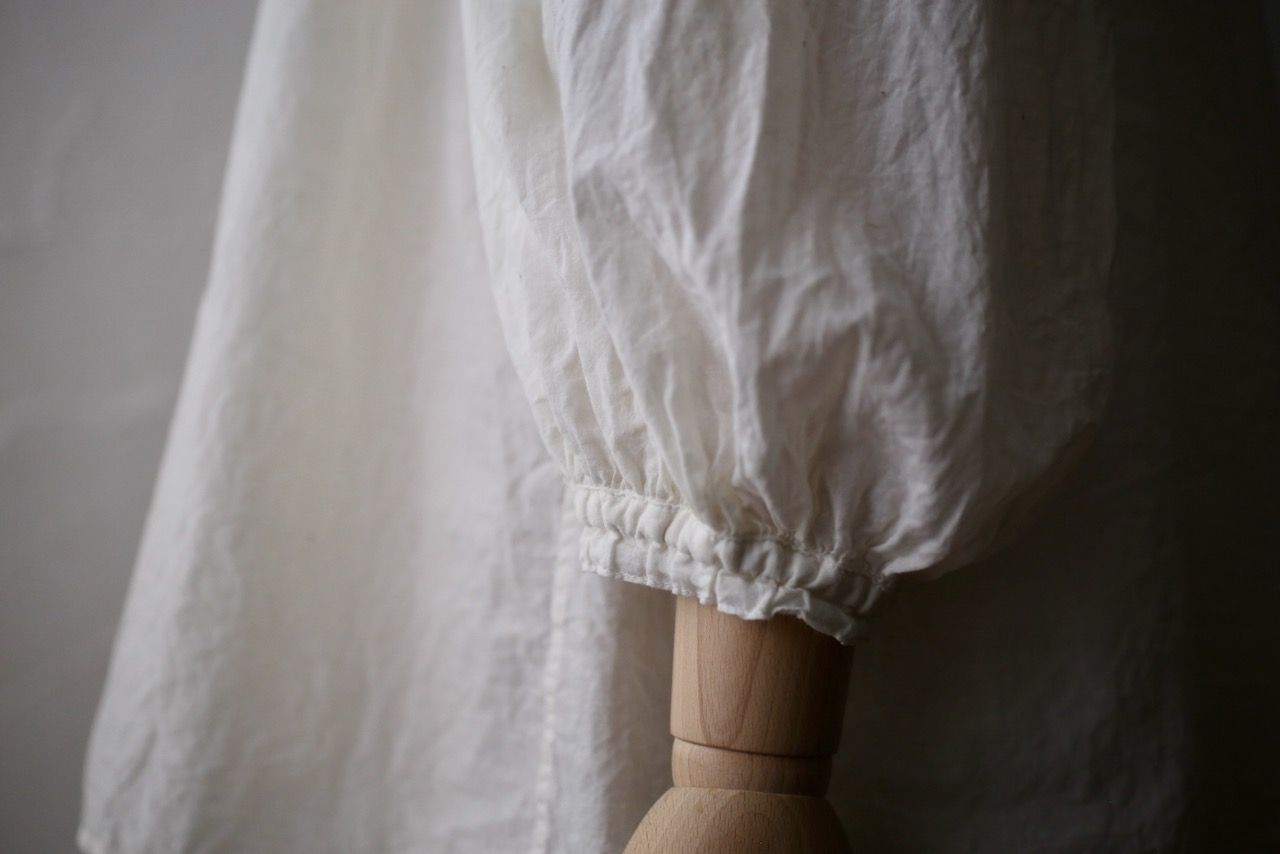 カディコットン カウント100 バルーン袖ブラウス khadi cotton pullover blouse 「オフ/Neutral」