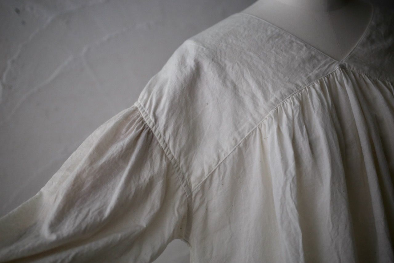 カディコットン カウント100 バルーン袖ブラウス khadi cotton pullover blouse 「オフ/Neutral」