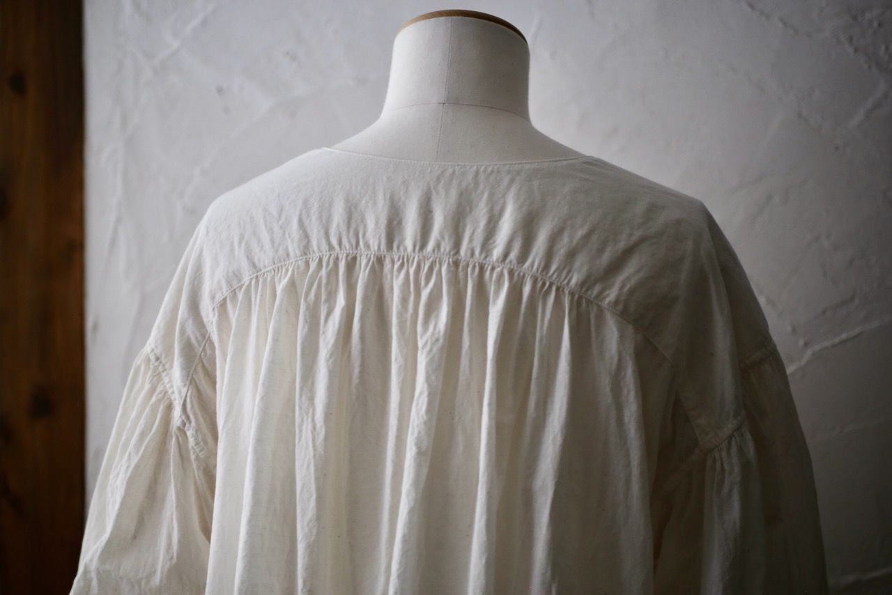 カディコットン カウント100 バルーン袖ブラウス khadi cotton pullover blouse 「オフ/Neutral」