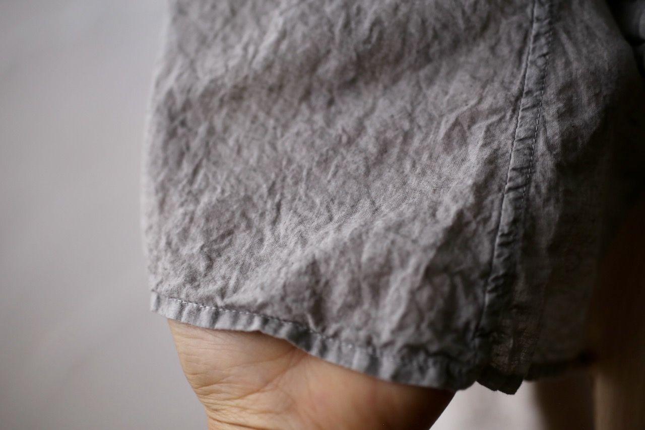 カディコットン カウント100 バルーン袖ブラウス khadi cotton pullover blouse 「墨/Charcoal」
