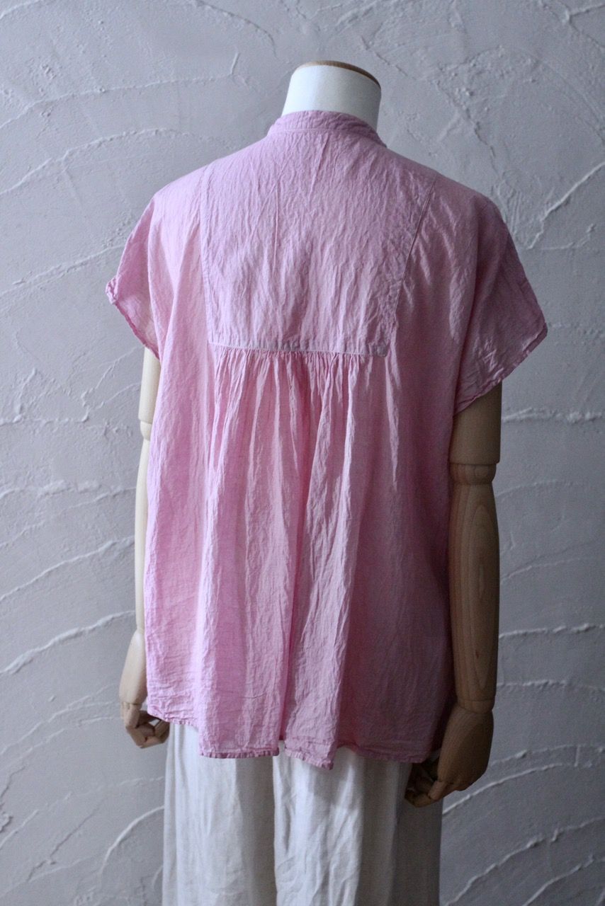 コットンローン パネル切り替えブラウス/ Cotton lawn blouse 「ベビーピンク/Baby pink」✴︎7/21 追加しました！
