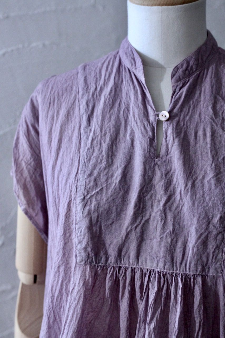 コットンローン パネル切り替えブラウス/ Cotton lawn blouse 「モーブ/Mauve」✴︎7/21 追加しました！