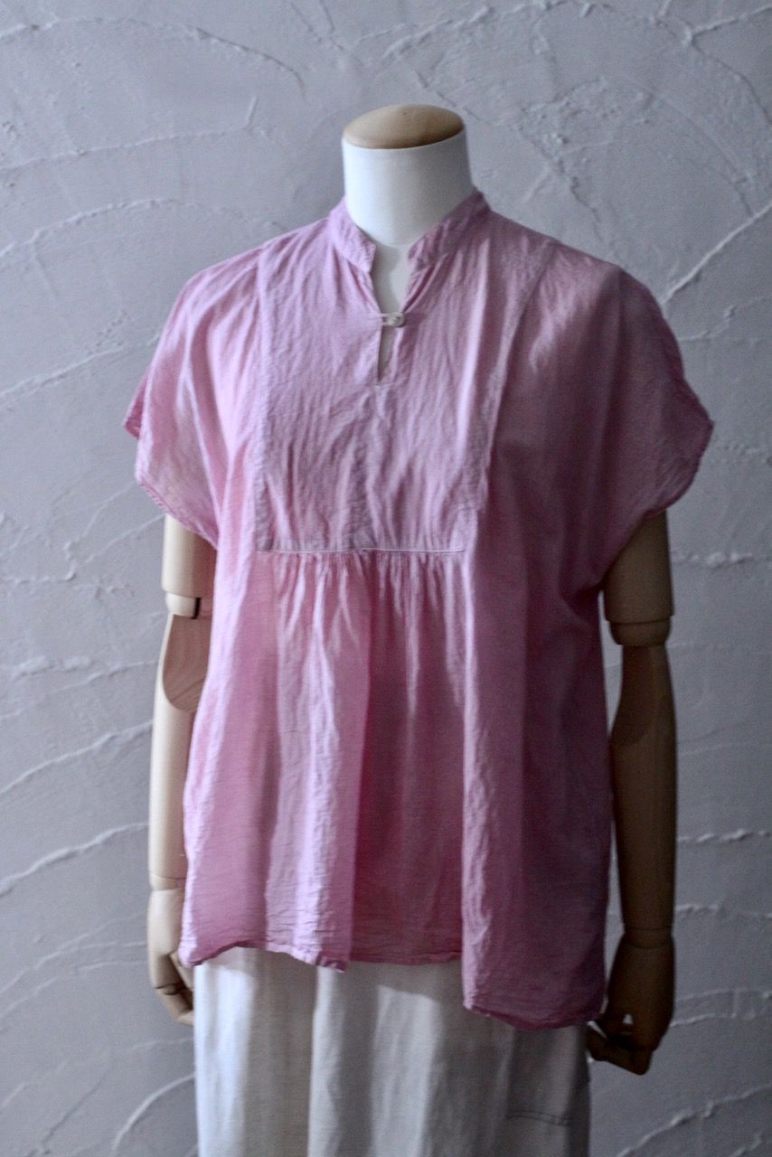 コットンローン パネル切り替えブラウス/ Cotton lawn blouse 「ベビーピンク/Baby pink」✴︎7/21 追加しました！