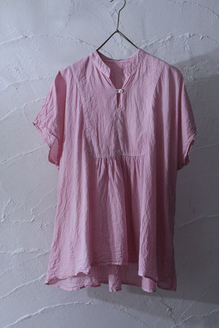 コットンローン パネル切り替えブラウス/ Cotton lawn blouse 「ベビーピンク/Baby pink」✴︎7/21 追加しました！