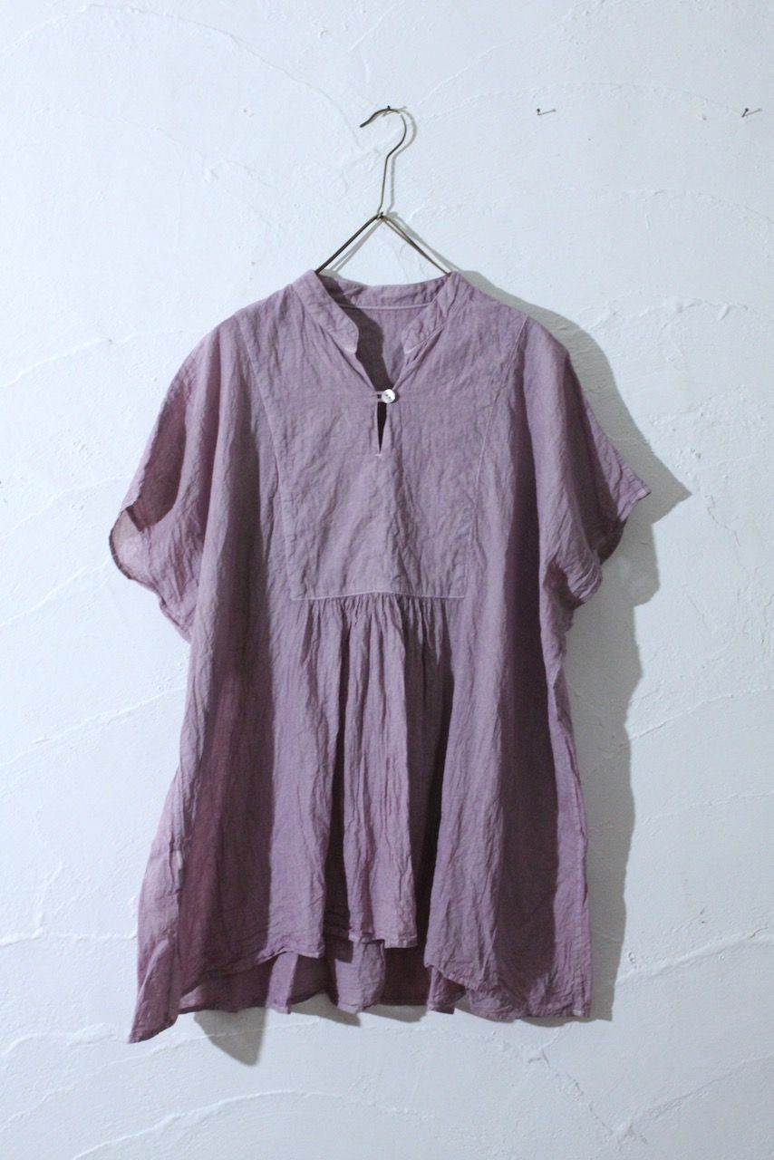 コットンローン パネル切り替えブラウス/ Cotton lawn blouse 「モーブ/Mauve」✴︎7/21 追加しました！