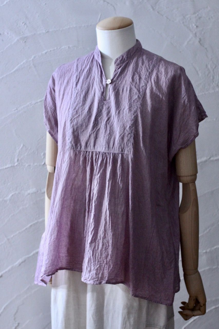 コットンローン パネル切り替えブラウス/ Cotton lawn blouse 「モーブ/Mauve」✴︎7/21 追加しました！