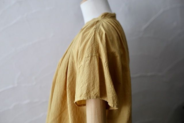 コットンローン バンドカラーブラウス/Cotton lawn blouse「辛子色/Mustard」7/28追加しました！