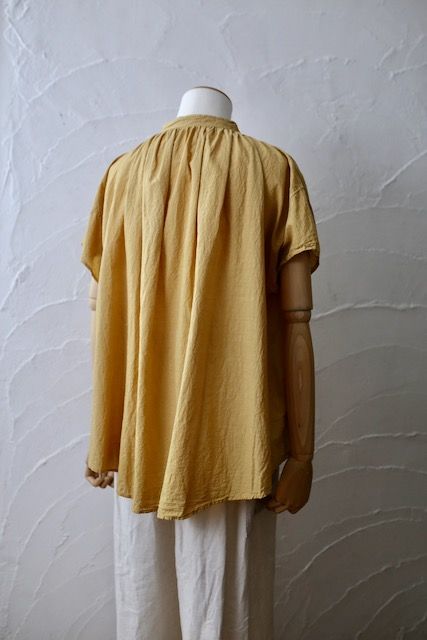 コットンローン バンドカラーブラウス/Cotton lawn blouse「辛子色/Mustard」7/28追加しました！
