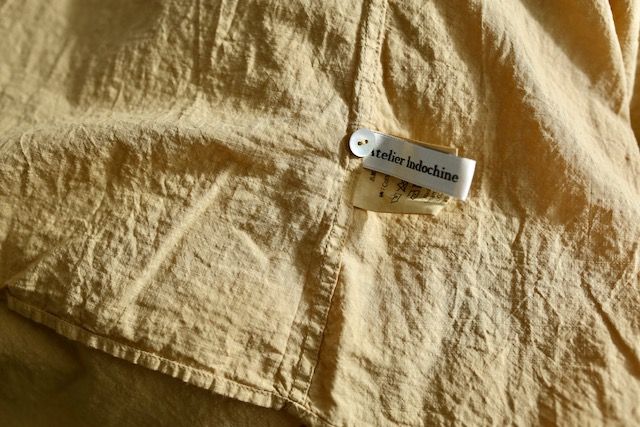 コットンローン バンドカラーブラウス/Cotton lawn blouse「辛子色/Mustard」7/28追加しました！