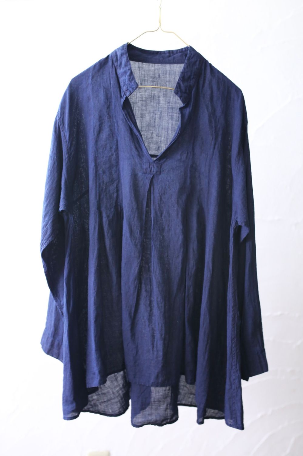 リネン プルオーバーブラウス Linen pull-over blouse「本藍発酵建て 濃紺/Deep Indigo」7/28追加しました！