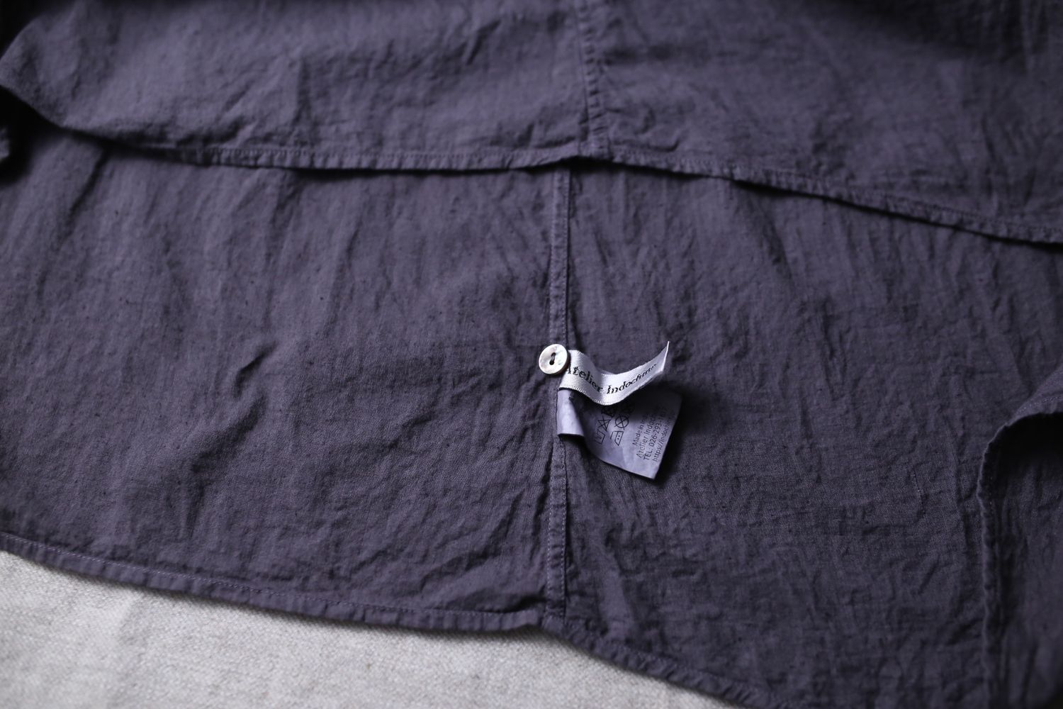 カディコットン カウント100 ギャザーブラウス khadi cotton pullover blouse 「ぶどう/Grape」