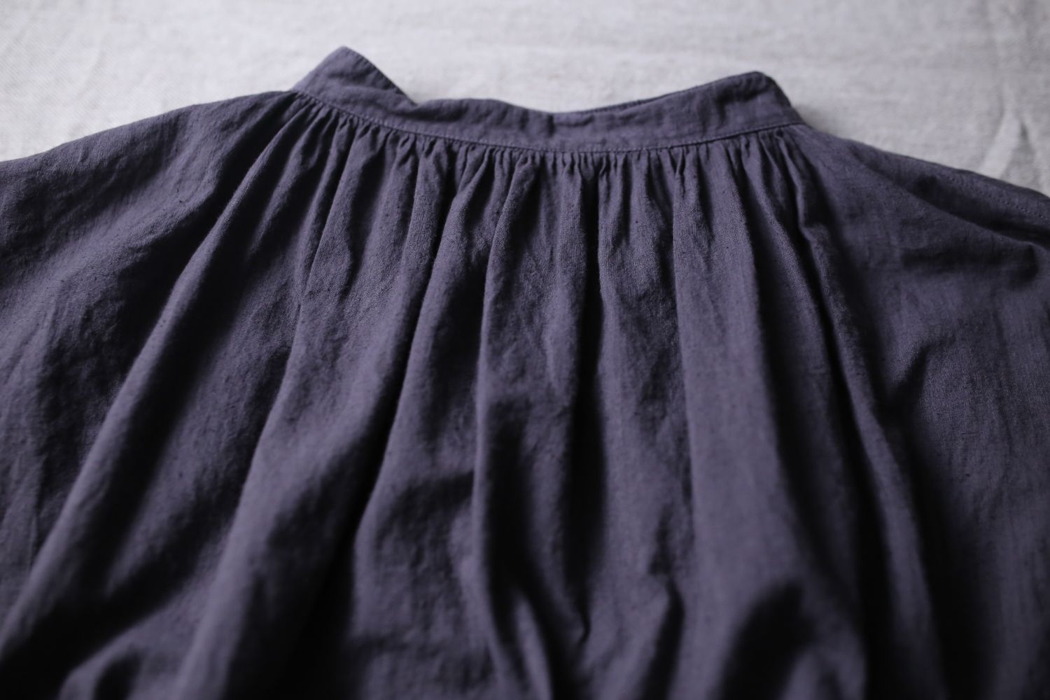 カディコットン カウント100 ギャザーブラウス khadi cotton pullover blouse 「ぶどう/Grape」