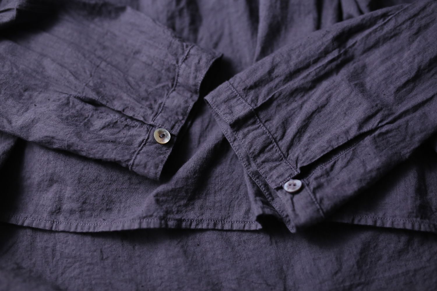 カディコットン カウント100 ギャザーブラウス khadi cotton pullover blouse 「ぶどう/Grape」