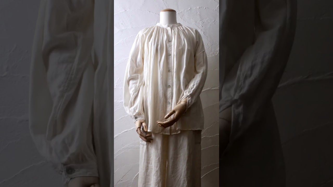 コットンシルクビエラ 前ボタンブラウス khadi cotton blouse 「生成り/Neutral」