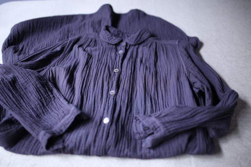 コットン ダブルガーゼブラウス Cotton double gauze blouse 「ぶどう/Grape」 コットン ダブルガーゼブラウス Cotton double gauze blouse 「ぶどう/Grape」