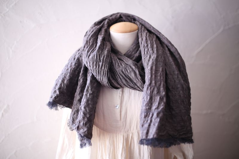 タッサーシルク 大判ストール 短め 「ラベンダー色/Lavender」 タッサーシルク 大判ストール 短め 「ラベンダー色/Lavender」