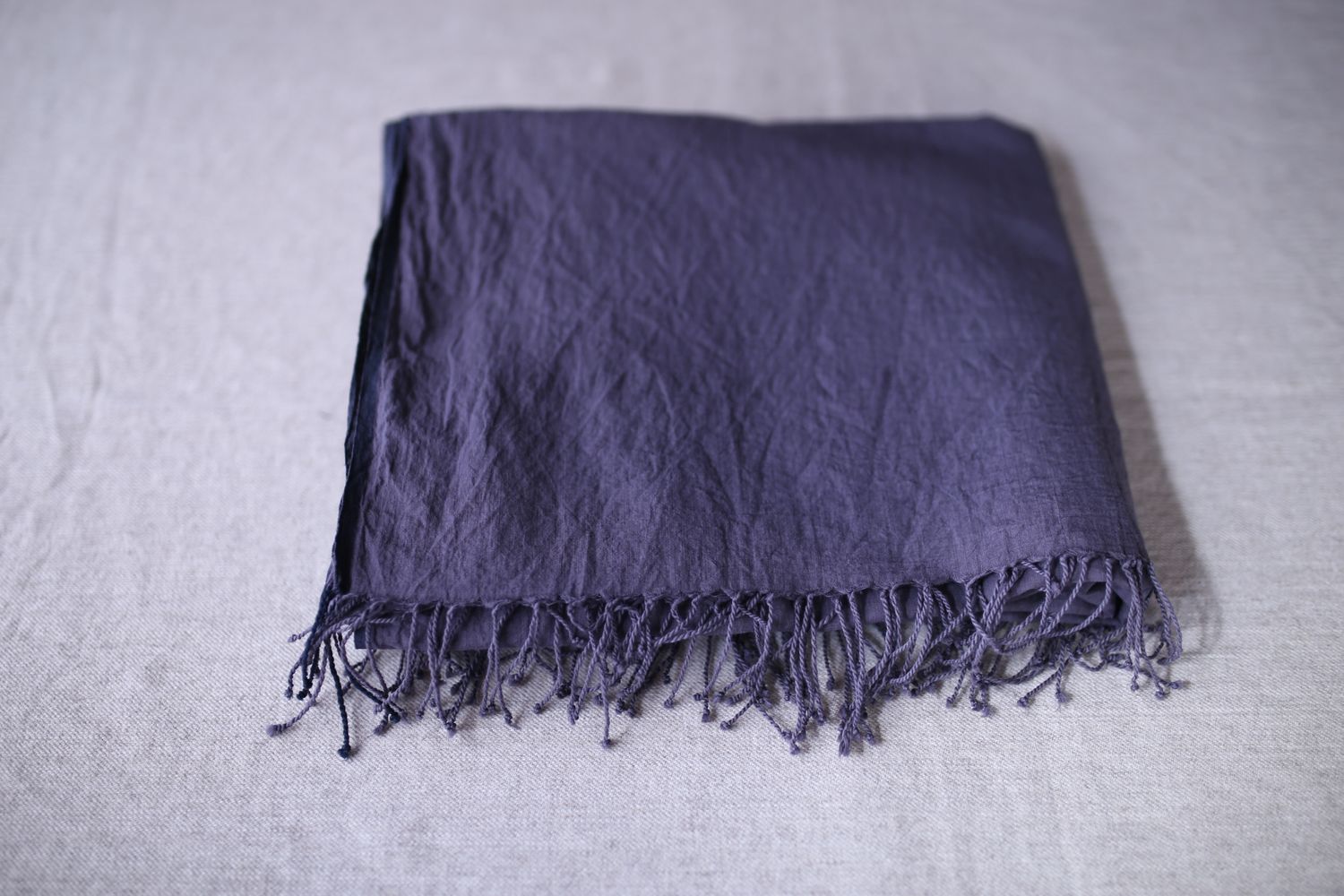 カディコットン 大判ストール  Khadi cotton scarf 「ぶどう/Grape」
