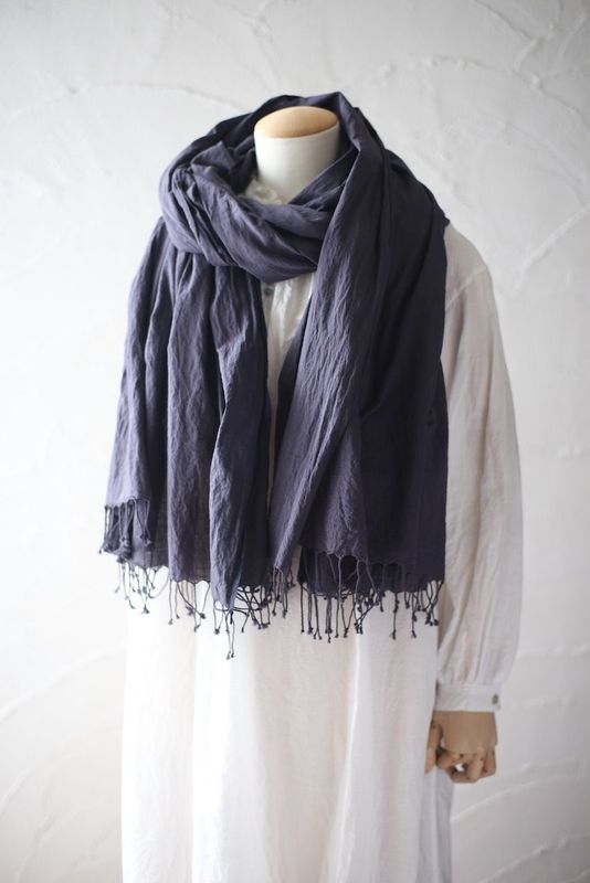 カディコットン 大判ストール Khadi cotton scarf 「ぶどう/Grape」 カディコットン 大判ストール Khadi cotton scarf 「ぶどう/Grape」