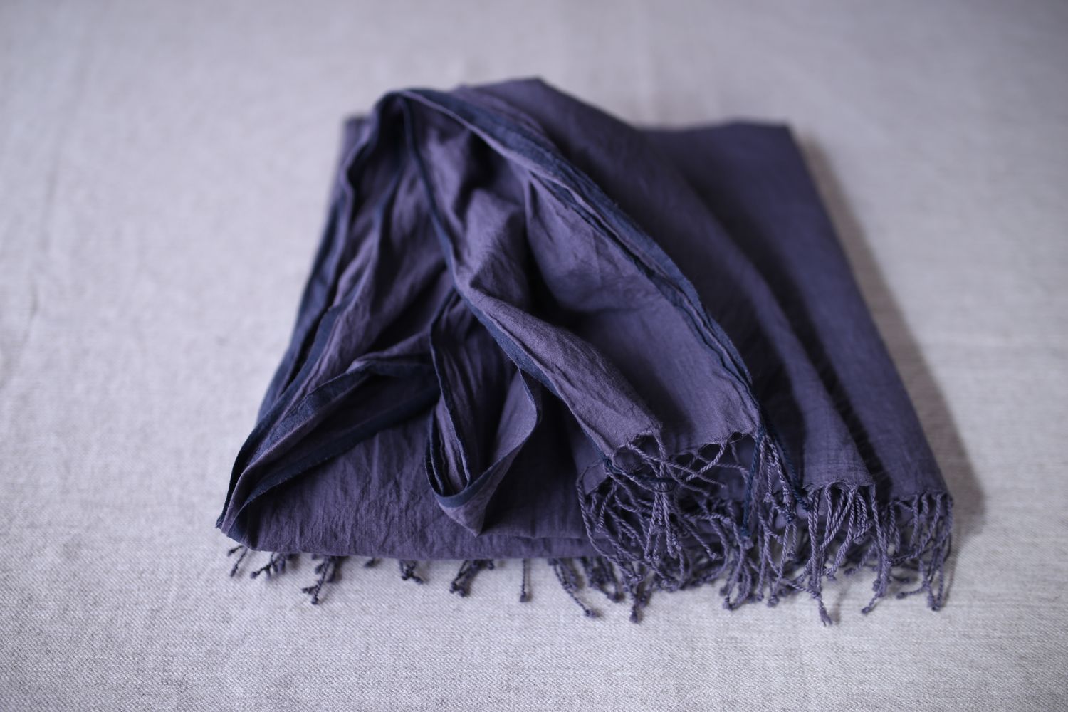 カディコットン 大判ストール  Khadi cotton scarf 「ぶどう/Grape」