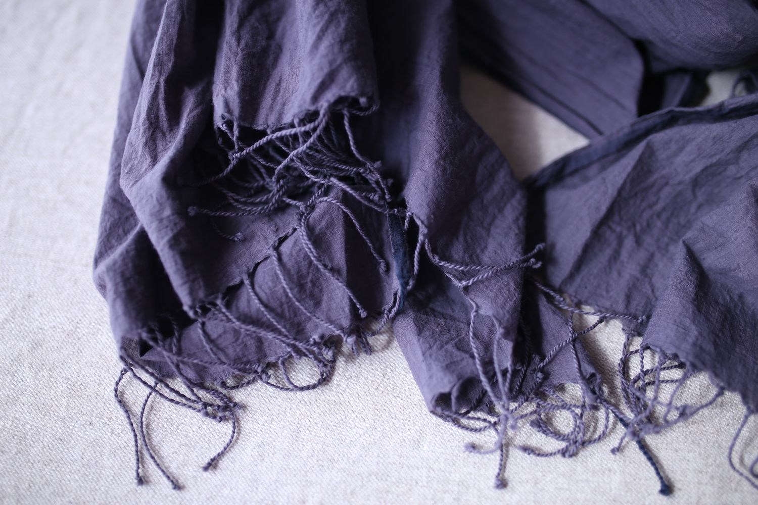カディコットン 大判ストール  Khadi cotton scarf 「ぶどう/Grape」