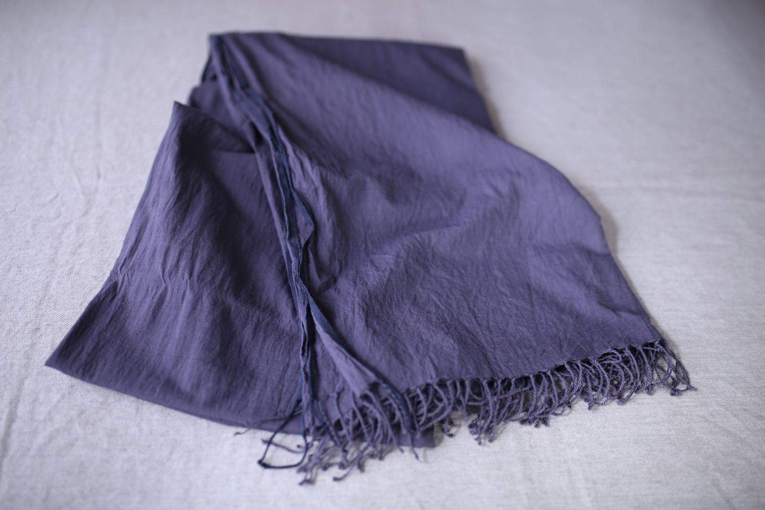 カディコットン 大判ストール  Khadi cotton scarf 「ぶどう/Grape」
