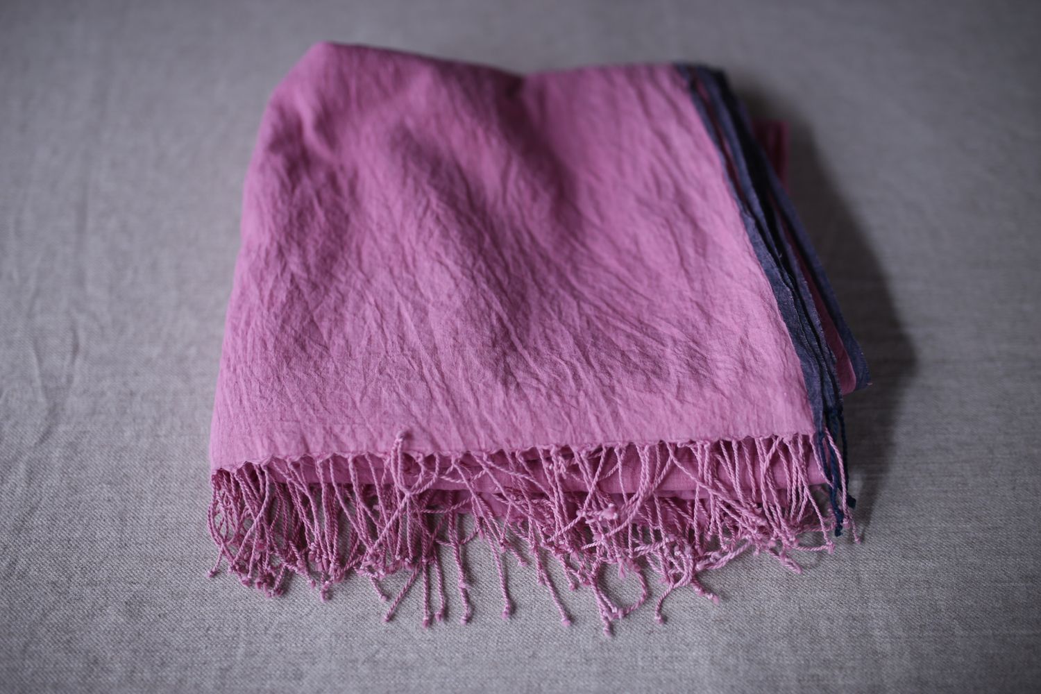 カディコットン 大判ストール  Khadi cotton scarf 「チェリー/Cherry」