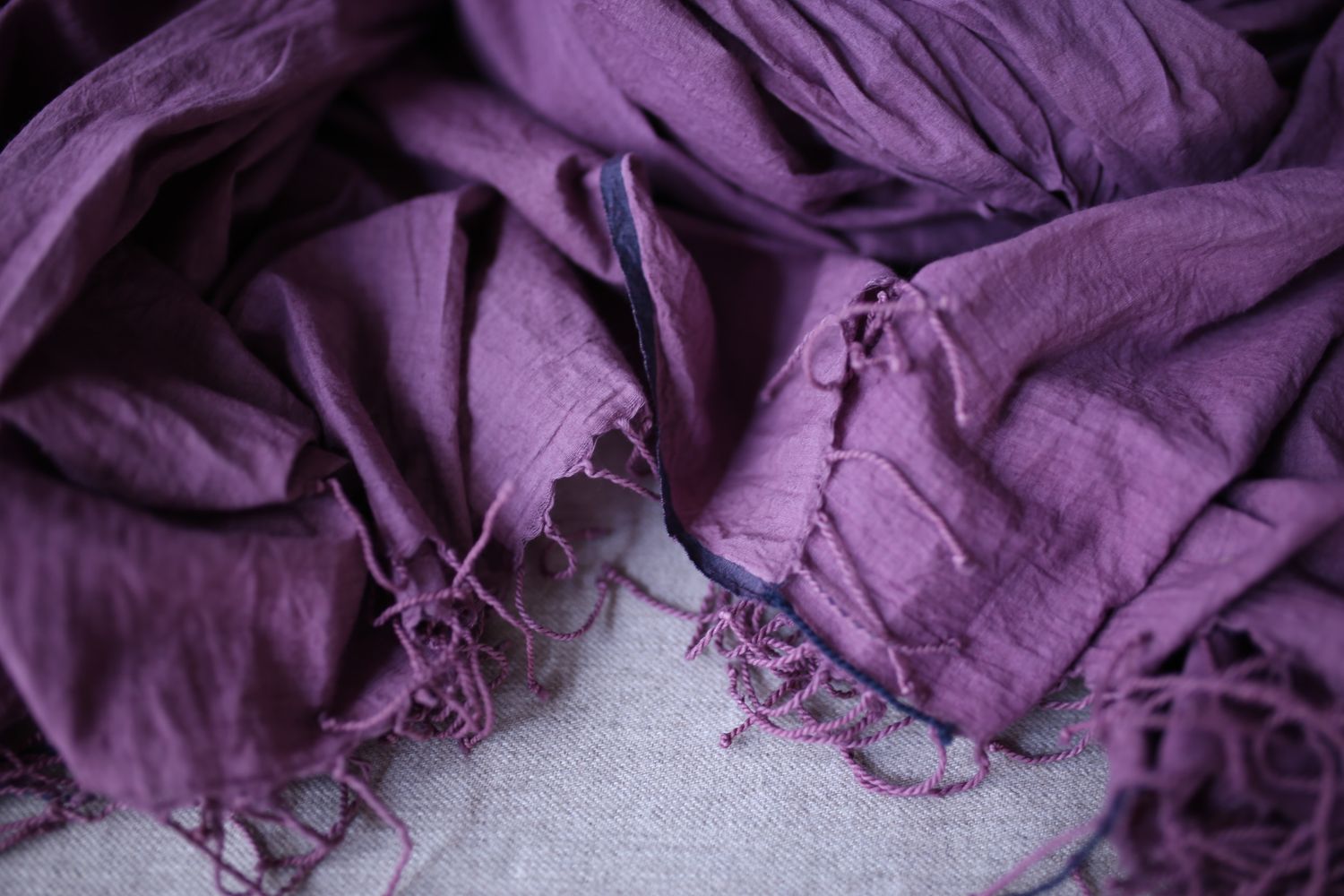 カディコットン 大判ストール  Khadi cotton scarf 「オールドローズ/Old rose」