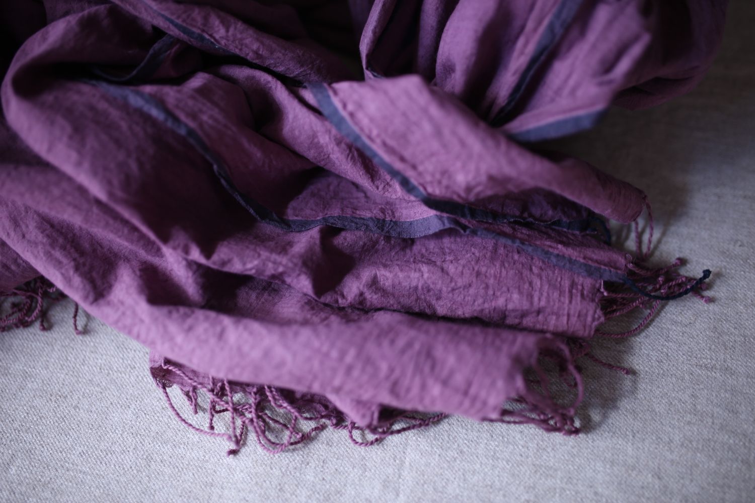 カディコットン 大判ストール  Khadi cotton scarf 「オールドローズ/Old rose」