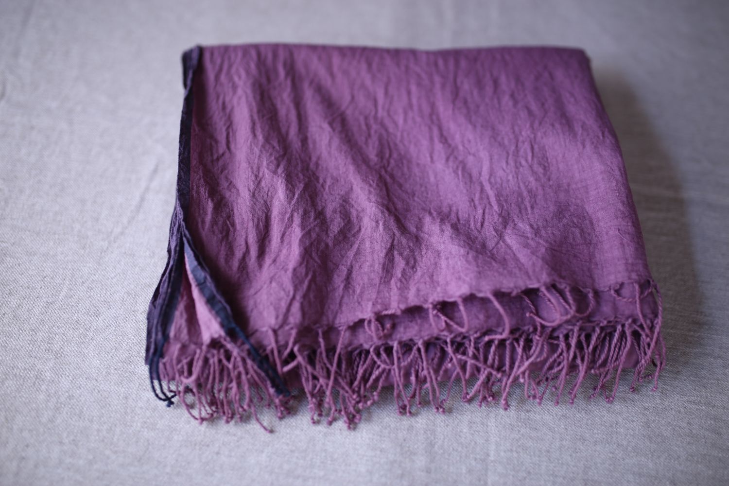 カディコットン 大判ストール  Khadi cotton scarf 「オールドローズ/Old rose」