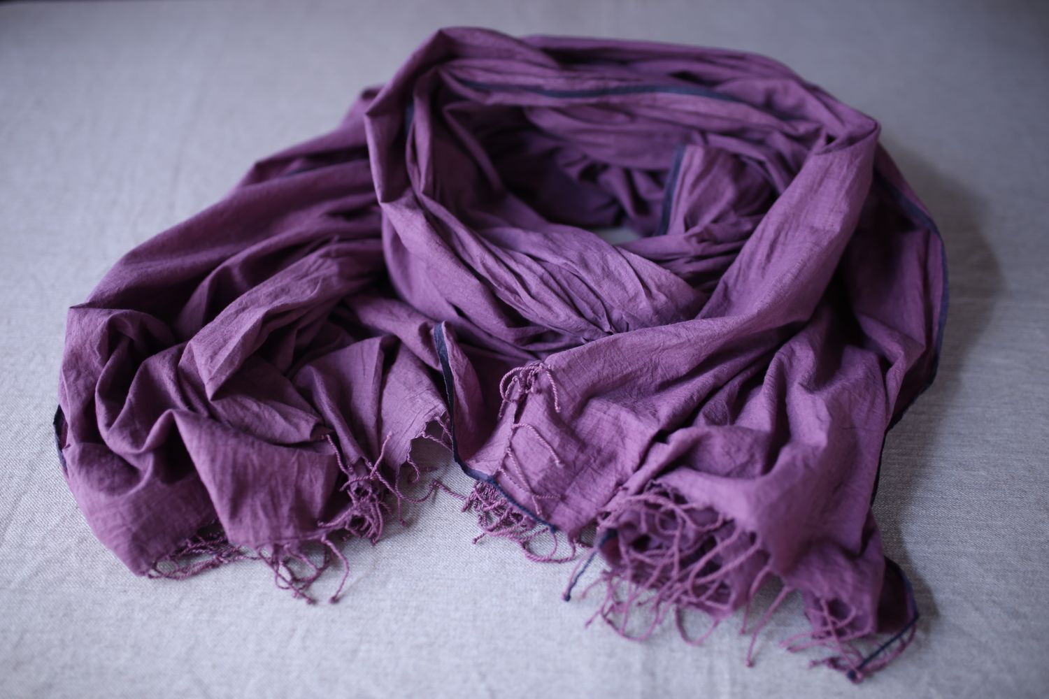 カディコットン 大判ストール  Khadi cotton scarf 「オールドローズ/Old rose」
