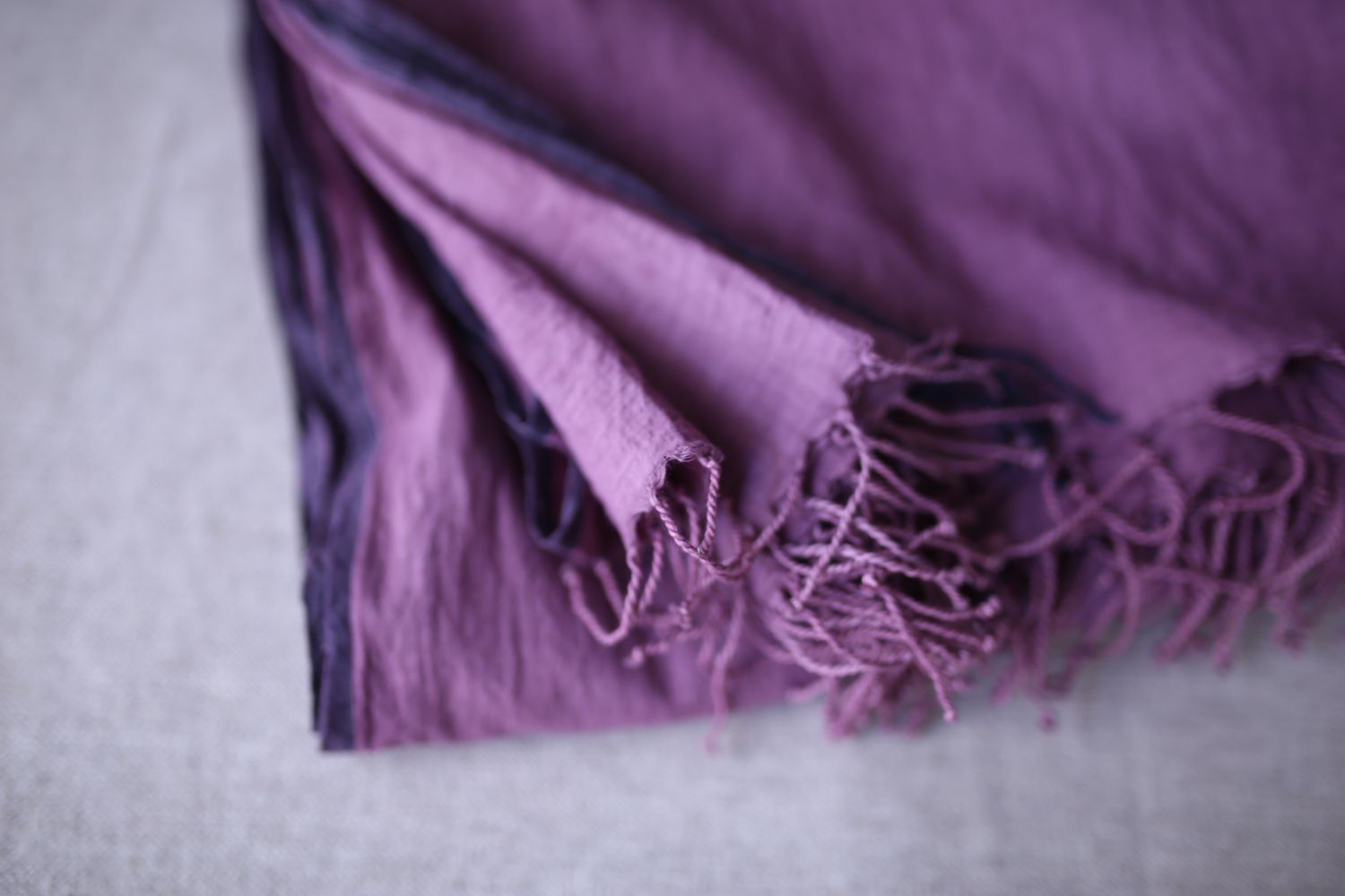カディコットン 大判ストール  Khadi cotton scarf 「オールドローズ/Old rose」