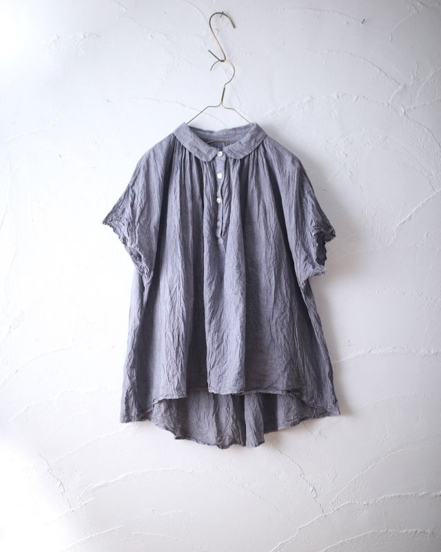 コットンローン 丸襟ブラウス/Cotton lawn blouse「ラベンダー」