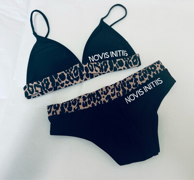 Two Piece Leopard Print Bathing Suit