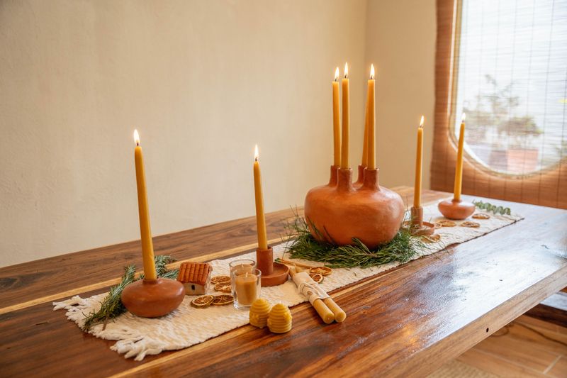 Set of Beeswax Taper Candles (10")